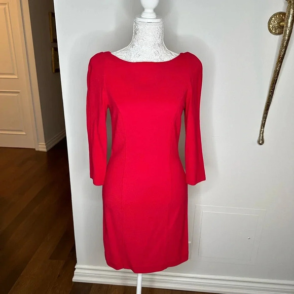 DVF Red Cocktail Dress Sz. 8 - Picture 4 of 4